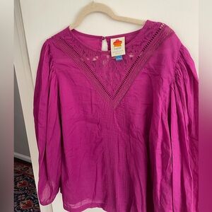 Farm Rio Anthropologie Kelsie Peasant Blouse